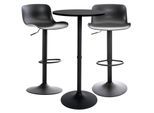 CLP Bartisch-Set Medora I Runder Stehtisch Und 2x Barhocker Mit Kunststoff-Sitz