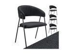tectake® Armlehnstuhl, Webstoff, gepolstert, schlanke Stahlbeine, 60 x 58 x 85 cm