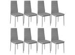 tectake® Set Esszimmerstuhl, gepolstert mit Kunstlederbezug, schlanke Stahlbeine, 45 x 48 x 98,5 cm