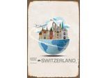 queence Metallbild »WORLD TRAVEL SWITZERLAND«, Schweiz, Blechschilder