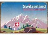 queence Metallbild »Switzerland ski resort«, Schweiz, Ski, Schweiz, Stahlschilder