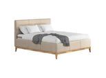 Mid.you Polsterbett , Beige , Textil , Buche, Eiche , massiv, teilmassiv , H2 , Höhe ca. 20 cm , 180x200 cm , Fsc , Härtegradauswahl, Bezug abnehmbar/waschbar, Ober- und Unterseite versteppt, für Hausstauballergiker geeignet, wendbar, klimatisierte Belüftungskanäle, optimale Belüftung, Tragegriffe, antibakteriell, Bezug rundum abnehmbar,Bettkasten, gepolstertes Kopfteil, Stoffauswahl, in verschied
