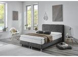 Boxbett "Nara", grau (anthrazit), L:210cm, WESTFALIA SCHLAFKOMFORT, Komplettbetten, aus Fellimitat, wahlweise in H2, H3 & H4 erhältlich