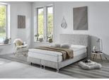 Boxbett "Nara", grau, L:210cm, WESTFALIA SCHLAFKOMFORT, Komplettbetten, aus Fellimitat, wahlweise in H2, H3 & H4 erhältlich
