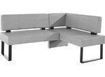 Eckbank HOME AFFAIRE "Oliver mit Metallgestell, Küchenbank", grau (hellgrau (capulet 4003), schwarz), B:180cm H:89cm T:140cm, Massivholz, Holzwerkstoff, Polyester, Sitzbänke, verschiedene Bezüge Cord Esszimmerbank OTTOs Choice