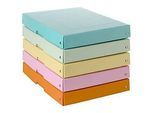 Archivbox Falken PURE Box Pastell A4, für bis zu 500 Blatt, mit Beschriftungsfeld, L 320 x B 240 x Füllhöhe 40 mm, FSC®-Pappe, farbsortiert, 5 Stück