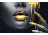 Papermoon Fototapete »GOLDENE LIPPEN-SCHMUCK ART DESIGN ABSTRAKT MUSTER KUNST«