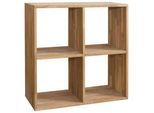Livetastic Regal , Eichefarben , Holz , Wildeiche , massiv , 2 Fächer , 75.4x75.4x35 cm , in verschiedenen Größen erhältlich , Wohnzimmer, Regale, Bücherregale
