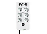 EATON Protection Box 6 USB Tel DIN 6-fach Steckdosenleiste mit Überspannungsschutz weiß mit USB-Buchse