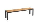 Ambia Garden Gartenbank , Anthrazit, Naturfarben , Metall, Kunststoff , 162x42x35 cm , abwischbar , Gartenmöbel, Gartenbänke, Gartenbänke