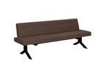 Moderano Sitzbank , Braun , Metall, Textil , 220x87x70 cm , Fußauswahl, Lederauswahl, Stoffauswahl, mit Rückenlehne, in verschiedenen Größen erhältlich , Esszimmer, Bänke, Sitzbänke, Polsterbänke