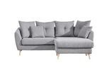 Carryhome Ecksofa , Hellgrau , Textil , Buche , massiv , Füllung: Polyester,Polyester , seitenverkehrt montierbar, L-Form , 210x156 cm , Fußauswahl, Stoffauswahl, Rücken echt , Wohnzimmer, Sofas & Couches, Wohnlandschaften, Ecksofas