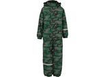 Schneeoverall ZIGZAG "Tower", Kinder, Gr. 116, EURO-Größen, grau (dunkelgrün, grau), 100% Polyester, lang, Overalls, mit wasser- und winddichter TPU-Membran