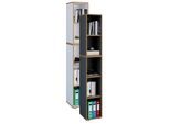 VCM Holzregal stehend platzsparender Aktenschrank Maße ca. B. 30 x H. 183 x T. 33 cm Elegantes Regal Büroregal – Salia 5fach B. 30 cm