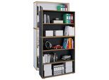 VCM Holzregal stehend platzsparender Aktenschrank Maße ca. B. 100 x H. 183 x T. 33 cm Elegantes Regal Büroregal – Salia 5fach B. 100 cm
