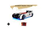Autobett Kinderbett "Roadster Police" LED Sound Sportsitze Lattenrost Spoiler 90x190 cm