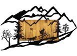 Wanddekoobjekt "Wallxpert Bicycle Riding in Nature 110 x 65 cm", braun (braun, schwarz), B:110cm H:65cm T:3cm, MDF, Metall, Wanddekoobjekte, Wanddekoobjekt