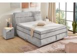 Boxspringbett JOCKENHÖFER GRUPPE "Queen, inklusive Strauraum/Bettkasten", grau (hellgrau 460, 39), B:195cm L:230cm, Bezug Bett: Chenille (100% Polyester);Topper und Matratzenspiegel: 100% Polyester, Komplettbetten, Boxspringbett, 7-Zonen-TTFK-Matratze, KS-Topper, verschiedene Härtegrade wählbar