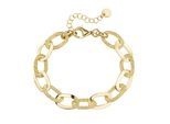 Armband SMART JEWEL "ovale Glieder hochglänzend und strukturiert, Silber 925", gold, Armbänder, Damen, 19cm, Silber 925 (Sterlingsilber), Armband