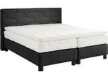 Boxspringbett, grau (charcoal), B:215cm L:210cm, Bezug: 100% Polyester, WESTFALIA SCHLAFKOMFORT, Komplettbetten, Boxspringbett, wahlweise mit Topper