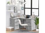 vidaXL Eckschreibtisch Betongrau 145x100x76 cm Holzwerkstoff