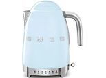 Smeg Wasserkocher , Pastellblau , Metall , 1,7 l , 22.30x28x17.10 cm , automatische Abschaltung, Trockengehschutz, 360°-Sockel, Anti-Rutsch-Füße, abgedecktes Heizelement, herausnehmbarer Filter, Temperaturstufen individuell einstellbar, Warmhaltefunktion, variable Temperaturauswahl , Küchengeräte, Wasserkocher