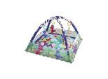 Kikkaboo Spielbogen, Krabbeldecke 2 in 1, Greiflinge, 18 Spielbälle, Bällebad blau