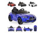 Moni Kinder Elektroauto BMW M4 Fernbedienung EVA-Reifen 2 Motoren Musikfunktion blau