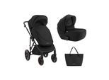 Kikkaboo Kinderwagen Thea 2 in 1 EVA-Räder verstellbarer Schiebegriff Babywanne schwarz