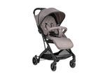 Kikkaboo Kinderwagen Miley mit Fußsack, Fußstütze verstellbar, klappbar, Korb beige schwarz