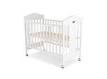 Cangaroo Babybett Wing 120 x 60 cm Gitterbett Buchenholz Räder 3 Höhenpositionen weiß