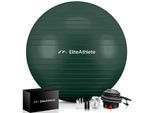 EliteAthlete® Gymnastikball Sitzball Büro ergonomisch mit Anti Burst System - Fitness Yoga Pilates Schwangerschaft - Schwangerschaftsball Fitnessball Yogaball - Yoga Ball inkl. Luftpumpe - Forest 75cm