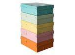 Archivbox Falken PURE Box Pastell A4, für bis zu 1250 Blatt, mit Beschriftungsfeld, L 320 x B 240 x Füllhöhe 100 mm, FSC®-Pappe, farbsortiert, 5 Stück