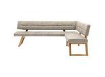 Dieter Knoll Eckbank , Naturfarben , Holz, Textil , Wildeiche , massiv , Uni , 225x155 cm , Esszimmer, Bänke, Eckbänke