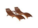 vidaXL 3-tlg. Sonnenliege mit Teetisch Akazie Massivholz