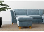 Polsterhocker HOME AFFAIRE "Trelleborg", blau (blau, grau), B:58cm H:48cm T:58cm, 100% Polyester, Hocker, Polsterhocker, mit Cord-Bezug, mit Staufach, inkl. Federkern-Polsterung