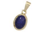 Kettenanhänger JOBO "Anhänger oval", gelb (gelbgold 585), Schmuckanhänger, Damen, Gelbgold 585, Kettenanhänger, 585 Gold mit Lapislazuli