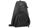 Umhängetasche WOUWOU, Mädchen, Gr. B/H/T: 36cm x 25cm x 8cm onesize, schwarz, Leder, Taschen Umhängetasche, echt Leder