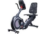 Liege-Ergometer U.N.O. FITNESS "RC 70", silber (schwarz, silberfarben), FahrradtrainerB:66cm H:120cm L:165cm, Schwungmasse ca. 12 kg, 32 Widerstandsstufen, B:66cm H:120cm L:165cm