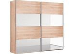 Schwebetürenschrank WIMEX "Easy", braun (struktureichefarben hell, spiegel), B:270cm H:210cm T:65cm, Schränke, Schwebetürenschrank, mit Teilspiegel