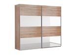 Schwebetürenschrank WIMEX "Easy", braun (struktureichefarben hell, spiegel), B:180cm H:210cm T:65cm, Schränke, Schwebetürenschrank, mit Teilspiegel