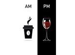 queence Wanddekoobjekt »AM PM - Kaffeebecher und Wein«, Stahlschild, Blechschild, Spruch, Witzig, Wanddeko, retro, 20x30cm