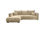 Carryhome Ecksofa , Beige , Textil , Buche , Hartholz , Füllung: Polyurethan (Pur), Silikon,Polyurethan (Pur), Silikon , Ottomane links, L-Form , 322x208 cm , Made in Eu , Rücken echt, haustierfreundlicher Bezug , Wohnzimmer, Sofas & Couches, Wohnlandschaften, Ecksofas