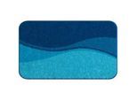 Grund Badematte , Blau , Textil , Wellen , rechteckig , 60x90 cm , Oeko-Tex® Standard 100, Made in Europe , Heimtextilien, Badtextilien, Badematten