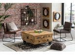 Couchtisch SIT "Rustic", beige (natur, print), B:90cm H:50cm T:90cm, Tische, Couchtisch, im factory design, Breite 90 cm, Shabby Chic, Vintage, quadratisch