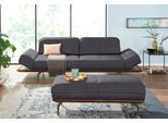 Polsterhocker "CR.420, Designhocker, Sitzhocker", schwarz (anthrazitgrau, schwarzgrau), B:123cm H:43cm T:54cm, Flachgewebe DONNA (76% Polyester 24% Polyacryl), CREATION BY ROLF BENZ, Hocker, Polsterhocker, in 2 Bezugsqualitäten, Holzrahmen in Eiche Natur oder Nussbaum
