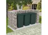 vidaXL Gabionen-Mülltonnenverkleidung für 3 Tonnen Stahl 250x100x120cm