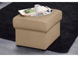 Hocker SIT & MORE "Bansin", braun (cafe), B:58cm H:45cm T:58cm, Luxus-Microfaser ALTARA NUBUCK (100% Polyester);SOFTLUX-Kunstleder;NaturLEDER (echtes Rindsleder)/Korpus SOFTLUX-Kunstleder, Hocker, Polsterhocker Lederhocker