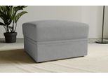 Polsterhocker HOME AFFAIRE "Lavars Schlafsofa", grau (warm grau), B:70cm H:46cm T:70cm, 62% Polypropylene, 38% Polyester, Hocker, mit Bonellfedern, mit Stauraum, in zwei Bezugsqualitäten