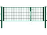 Zaundoppeltür ALBERTS "Flexo", grün, B:300cm H:100cm, Stahl, Tore, 300 cm Breite (100 + 200 cm), in versch. Höhen